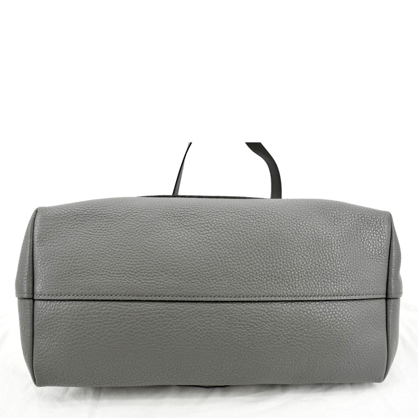 PRADA Vitello Daino Leather Tote Bag Dark Grey
