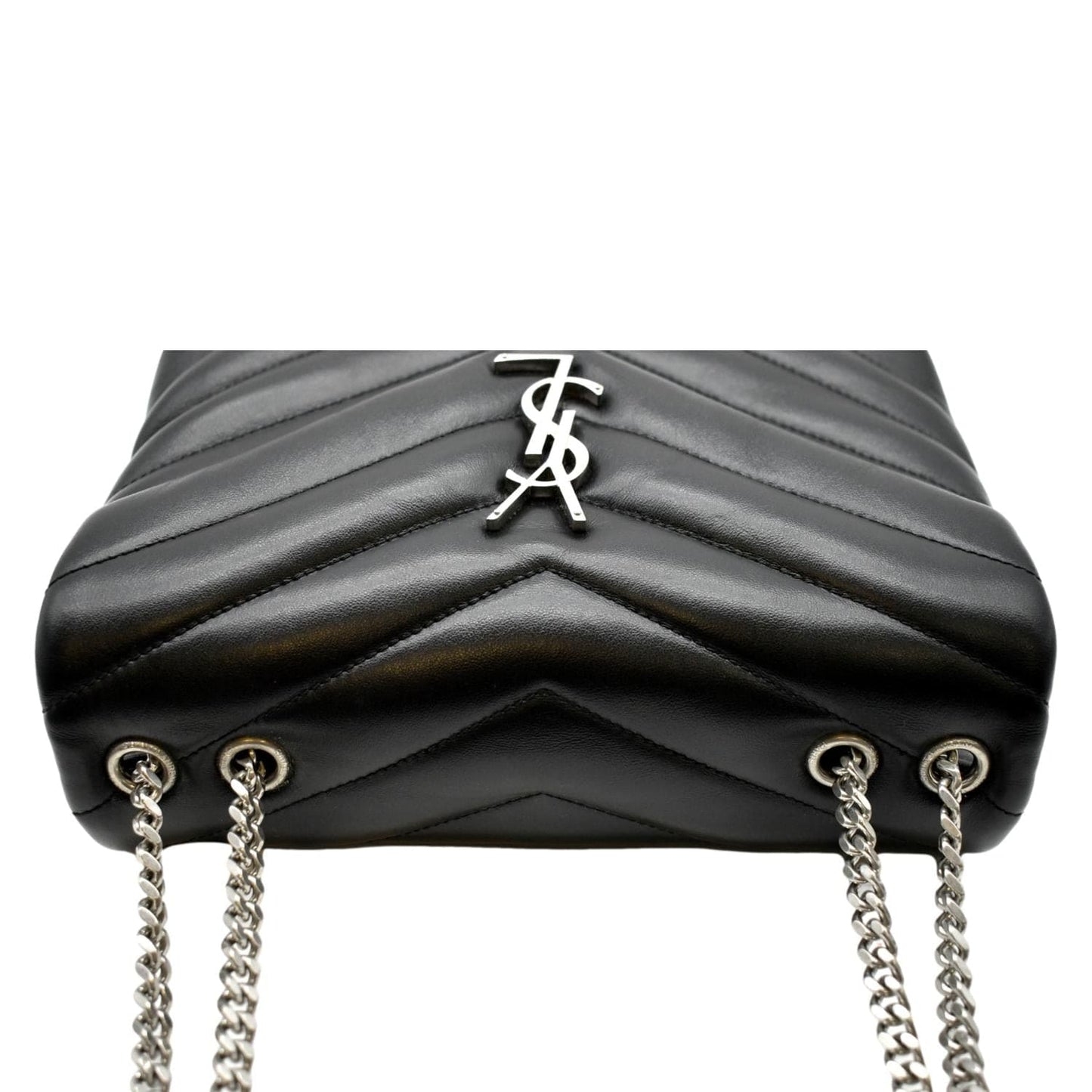 YVES SAINT LAURENT Loulou Small Matelasse Leather Chain Shoulder Bag Black