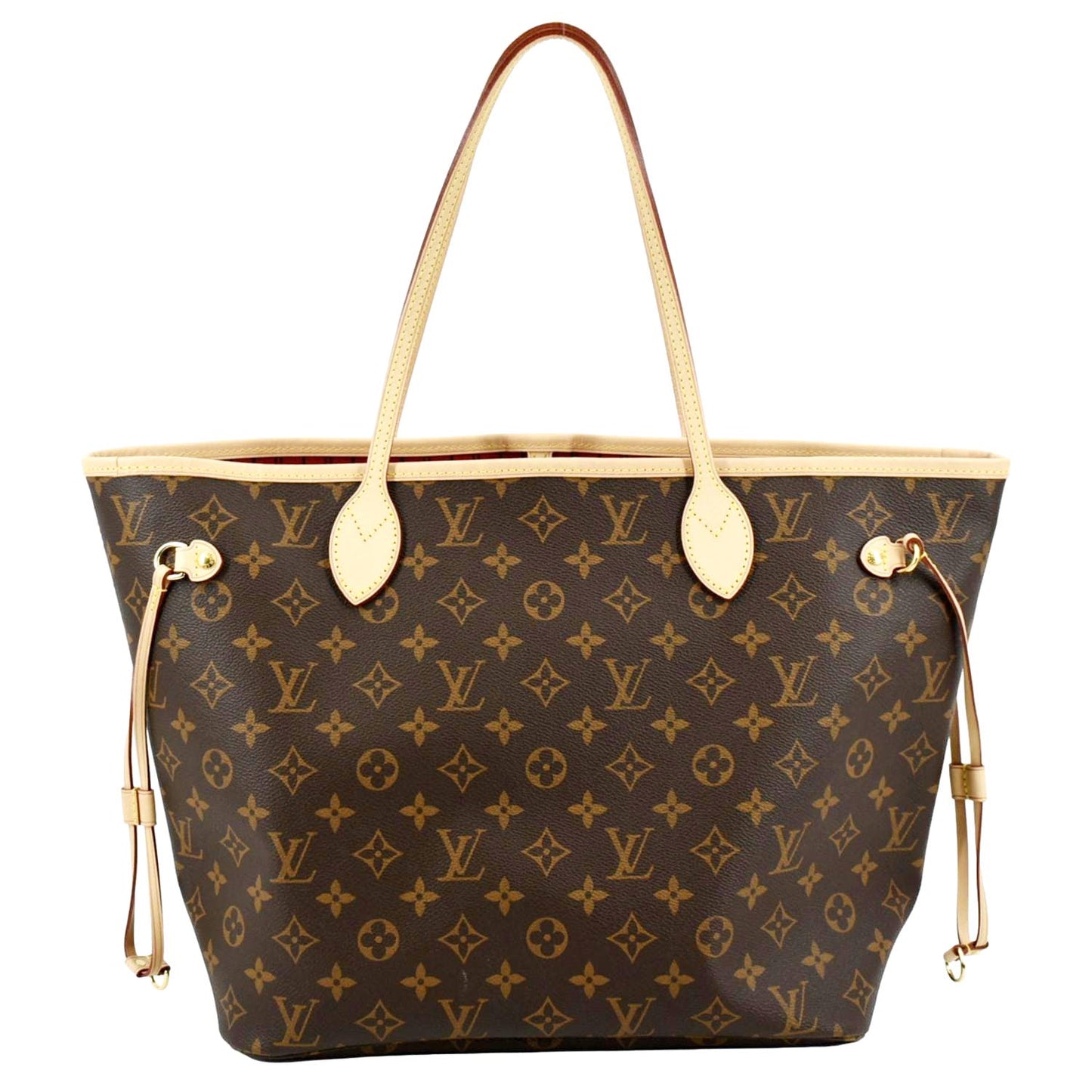 LOUIS VUITTON Neverfull MM Monogram Canvas Tote Bag Brown