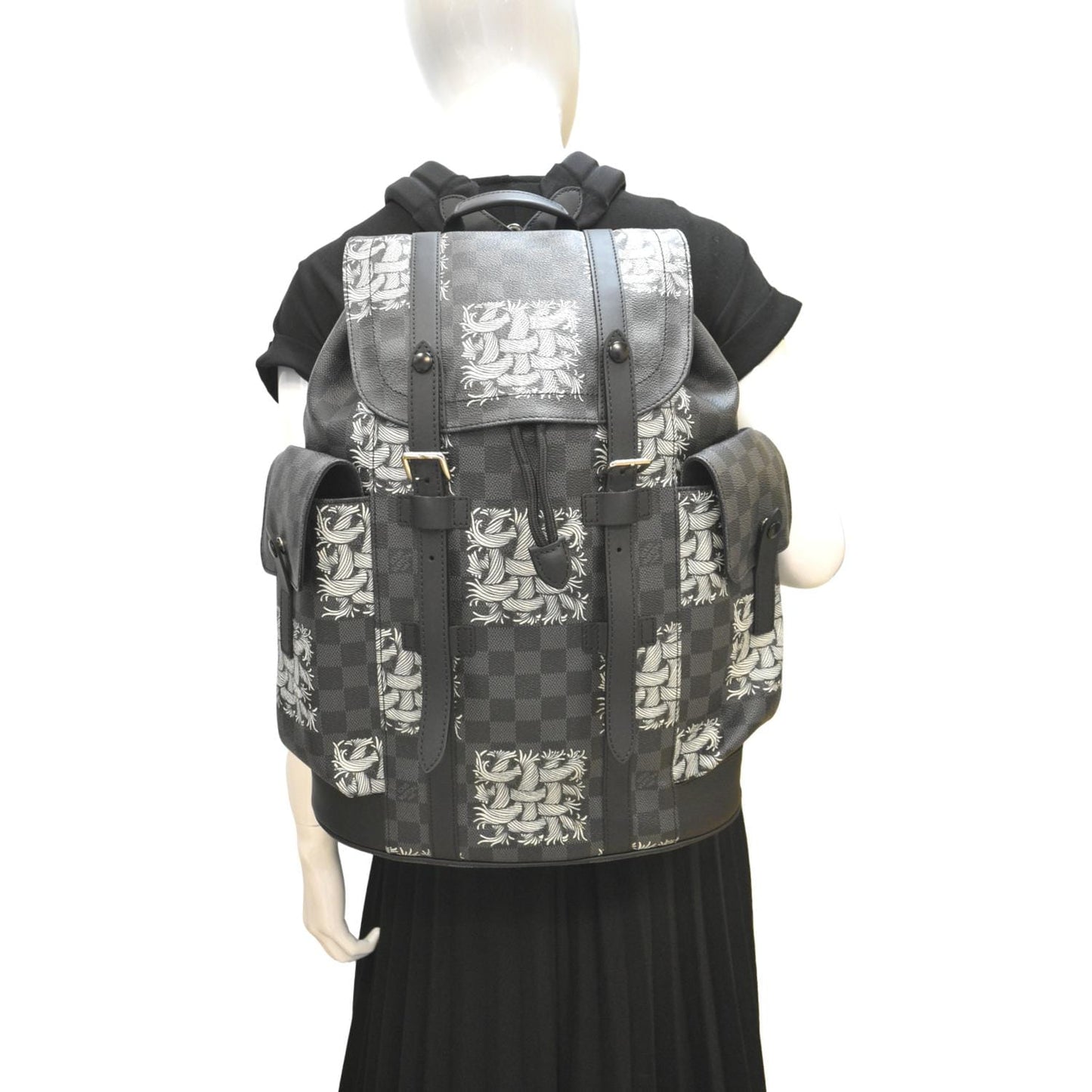 LOUIS VUITTON Christopher Nemeth Damier Graphite Backpack Bag Black