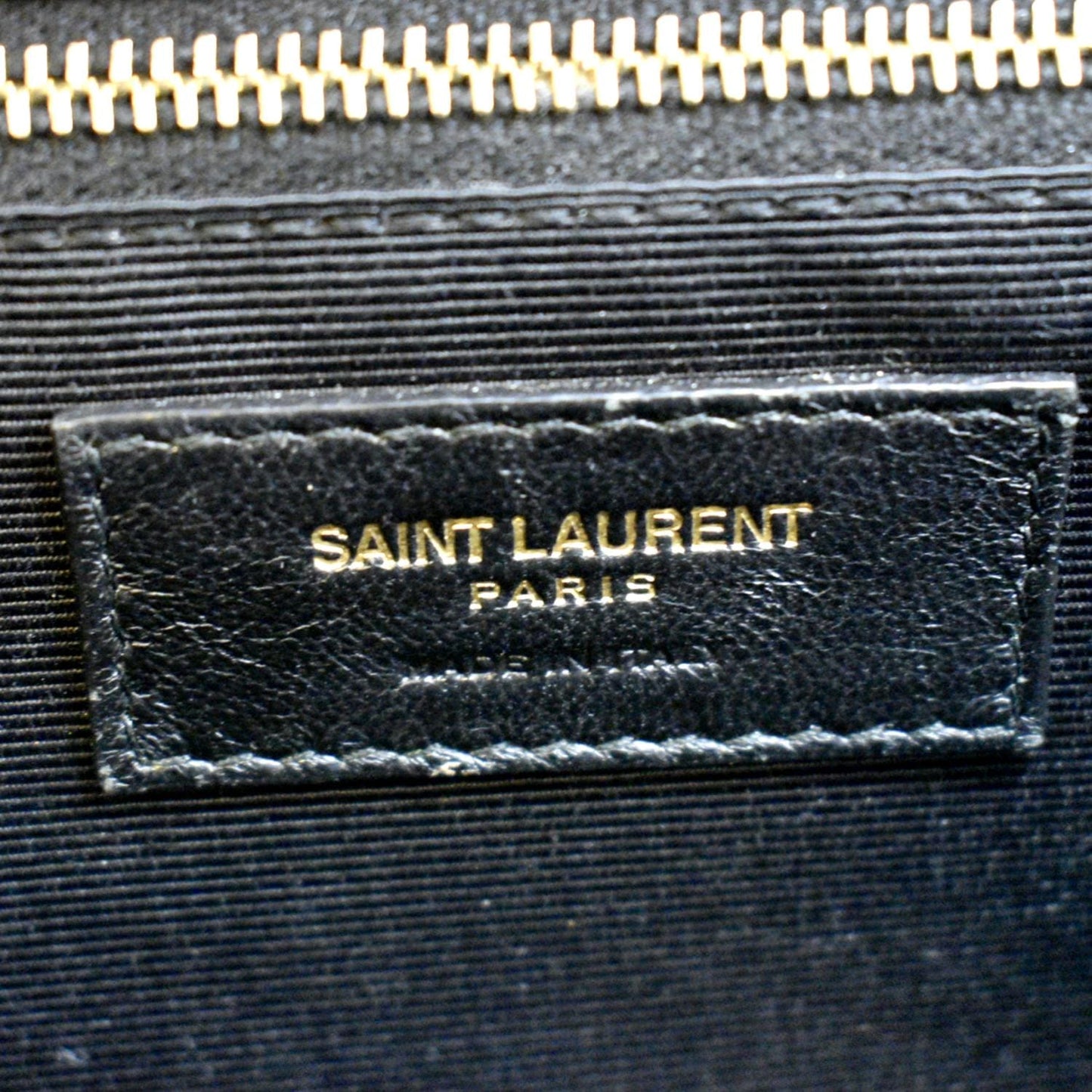 YVES SAINT LAURENT Large Envelope Calfskin Leather Chain Shoulder Bag Black