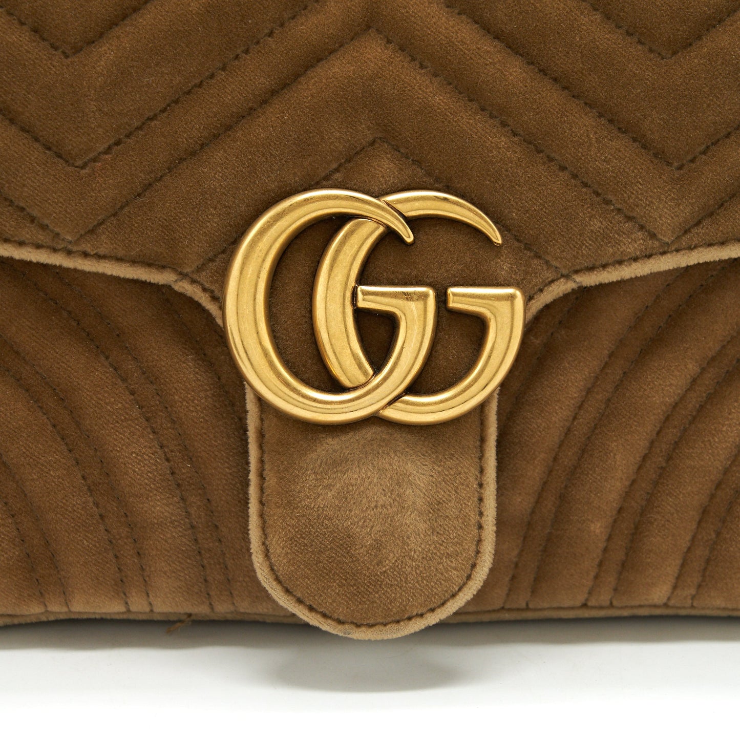Gucci Marmont bag velvet gold tan