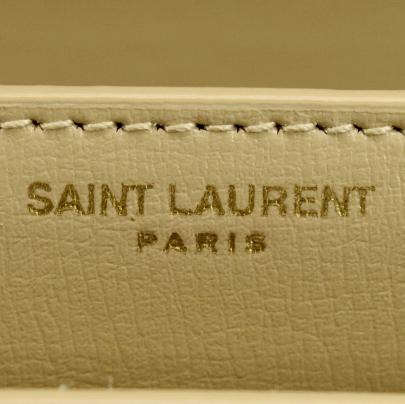 YVES SAINT LAURENT Monogram Sunset Medium Leather Shoulder Bag Beige