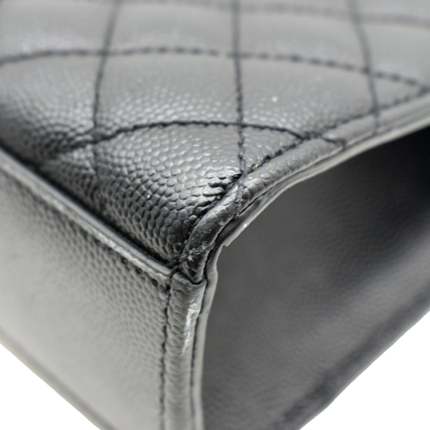 YVES SAINT LAURENT Large Envelope Calfskin Leather Chain Shoulder Bag Black