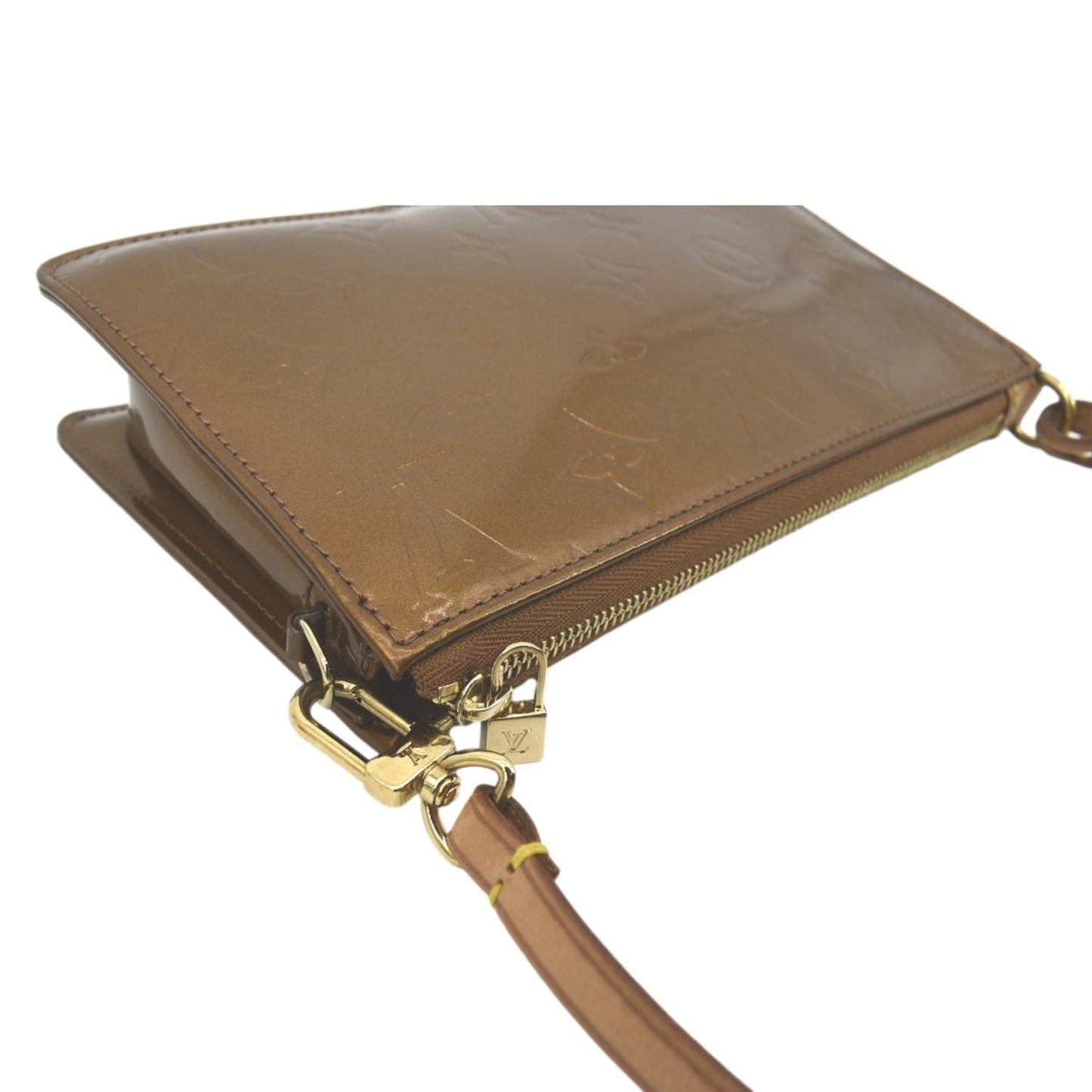LOUIS VUITTON Lexington Monogram Vernis Leather Pouch Bronze