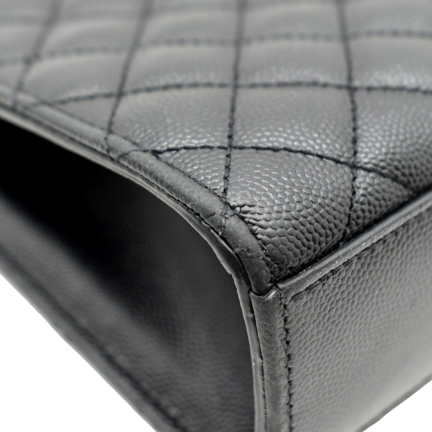 YVES SAINT LAURENT Large Envelope Calfskin Leather Chain Shoulder Bag Black