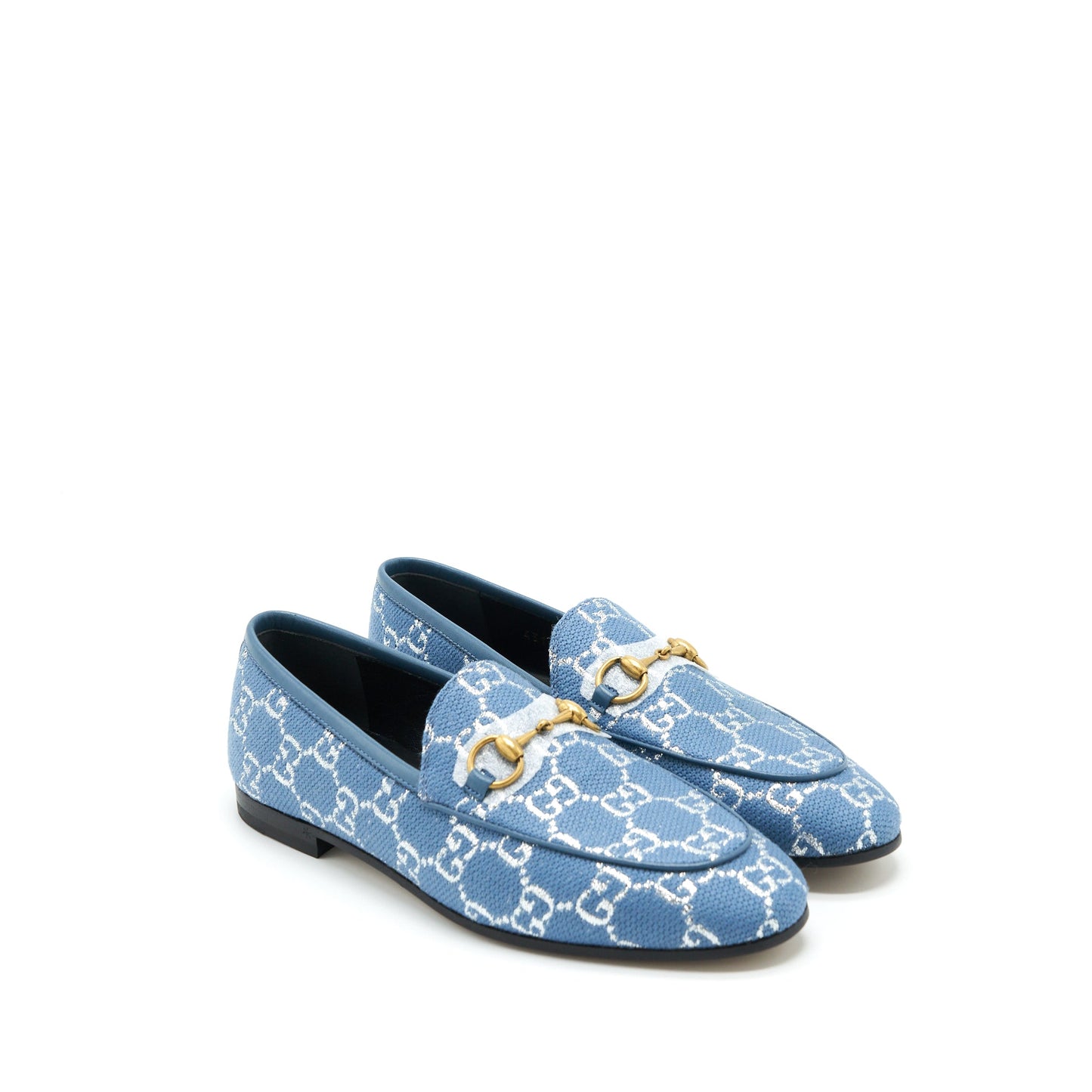 Gucci Size 36 Jordanian GG Canvas Loafer Blue
