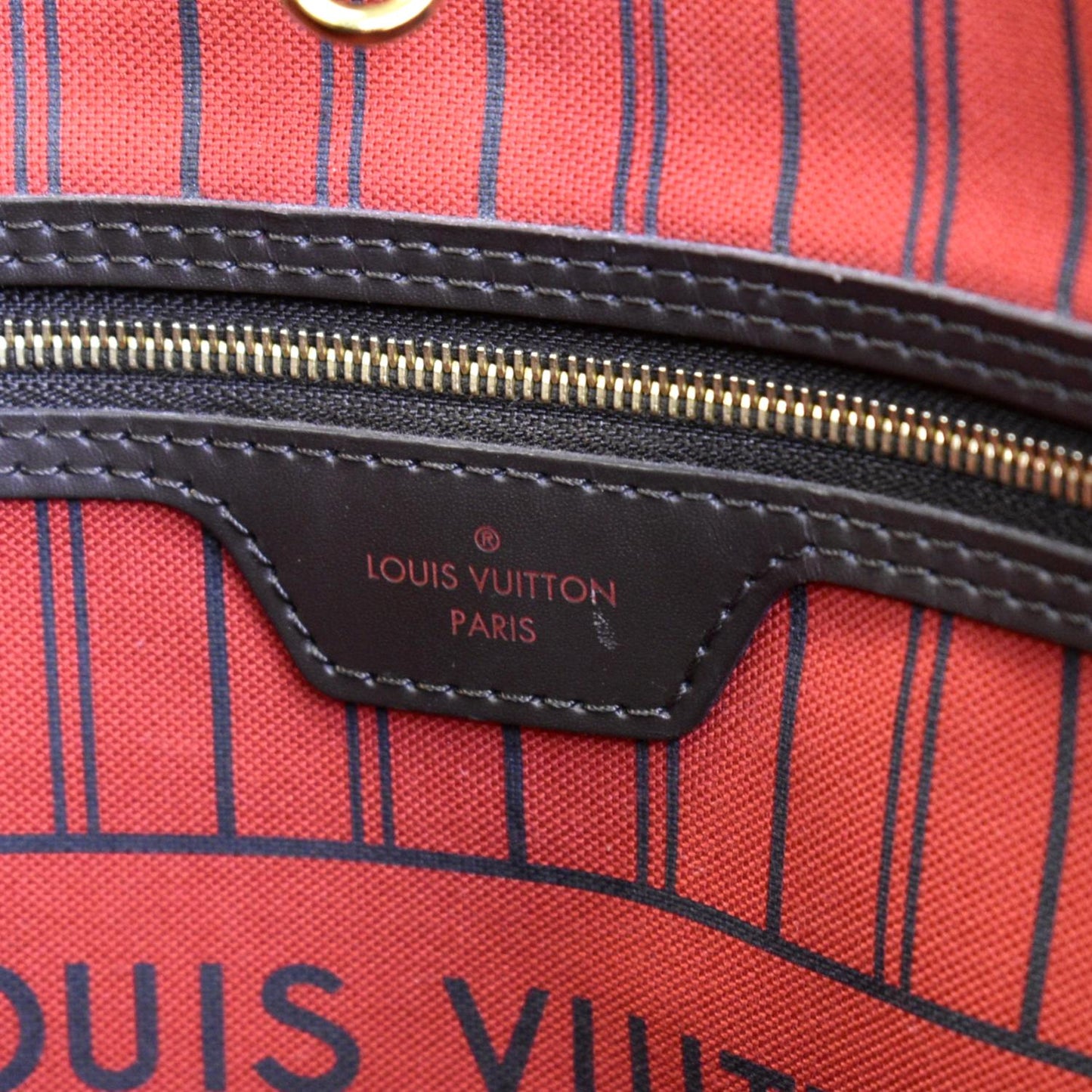 LOUIS VUITTON Neverfull GM Damier Ebene Tote Shoulder Bag Brown