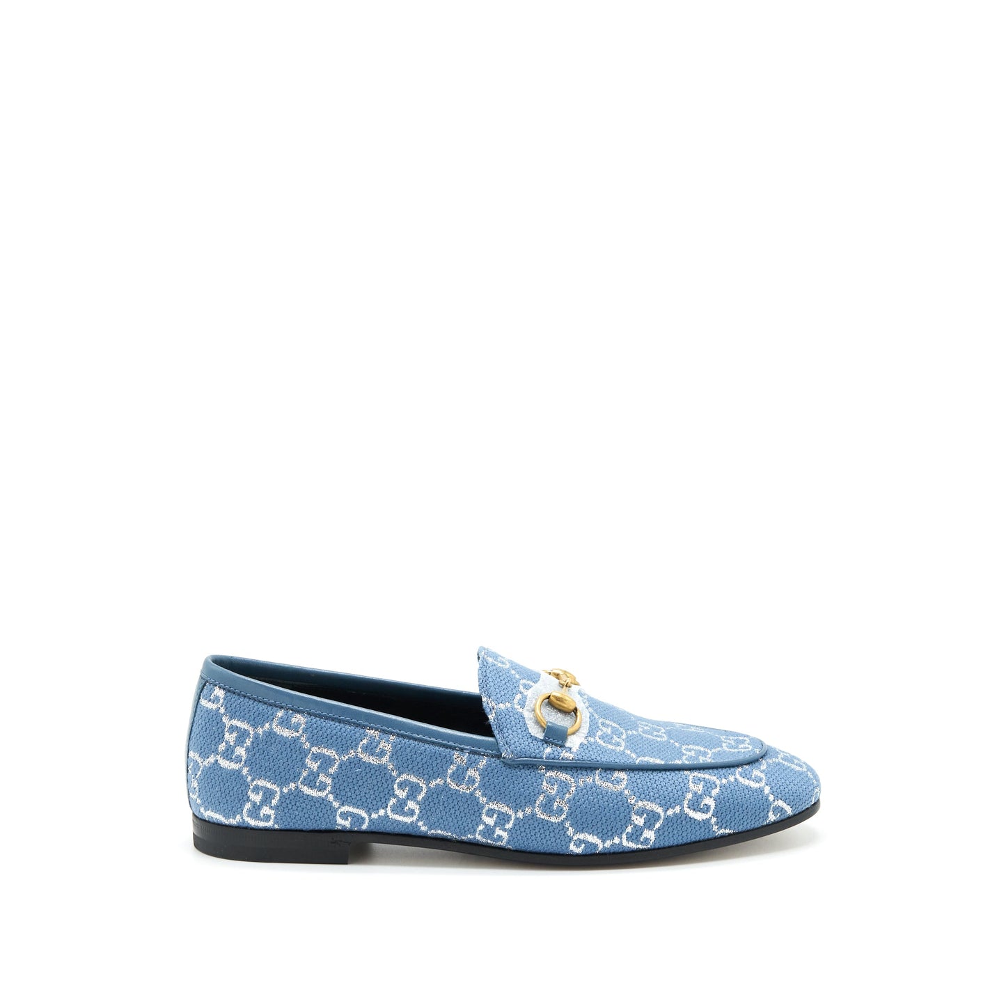 Gucci Size 36 Jordanian GG Canvas Loafer Blue
