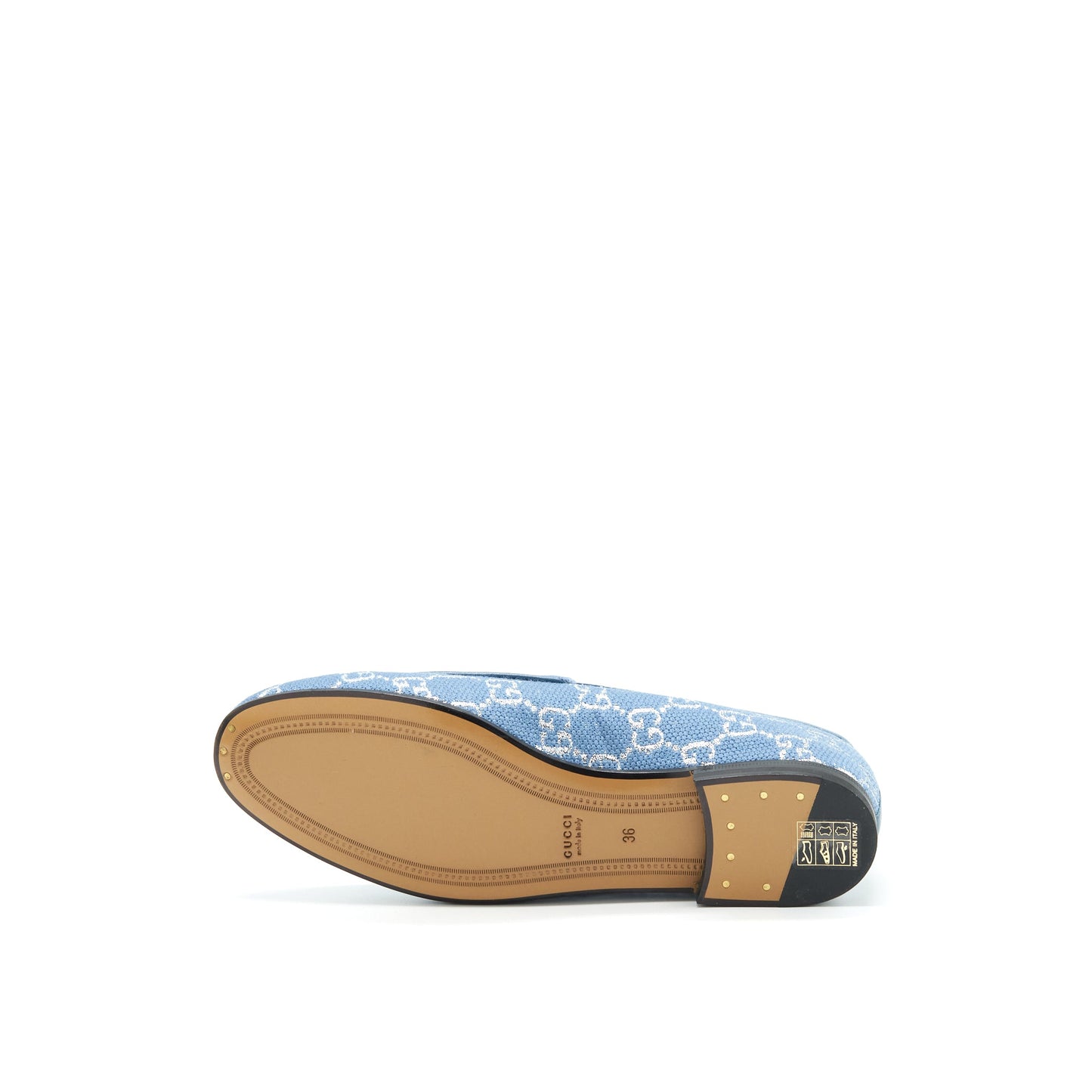 Gucci Size 36 Jordanian GG Canvas Loafer Blue
