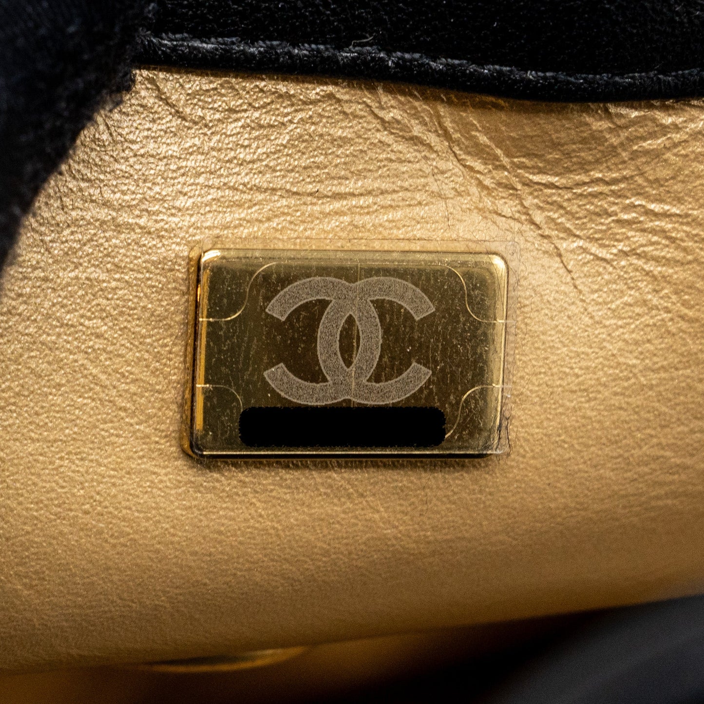 CHANEL PEARL CRUSH MINI RECTANGULAR LAMBSKIN BLACK BRUSHED (MICROCHIP)