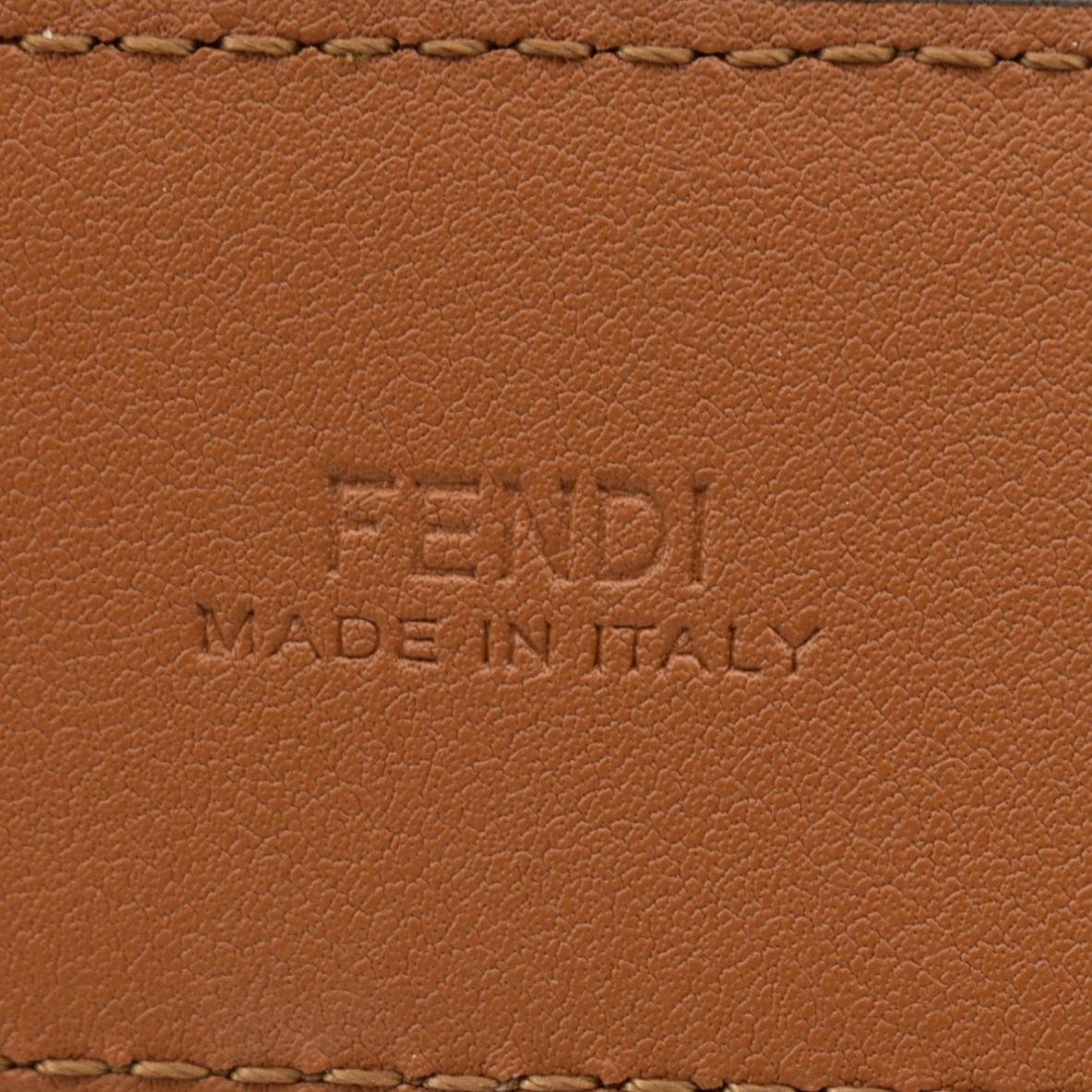 FENDI FF Leather Waist Belt Tan Size 85/34