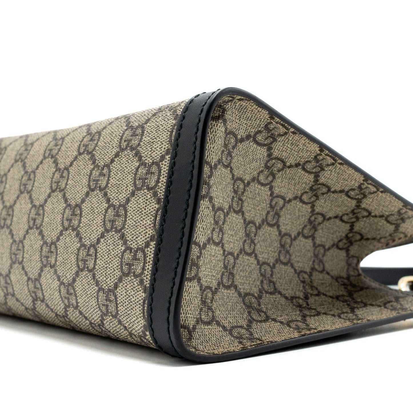 Gucci small GG padlock shoulder bag GG supreme canvas black