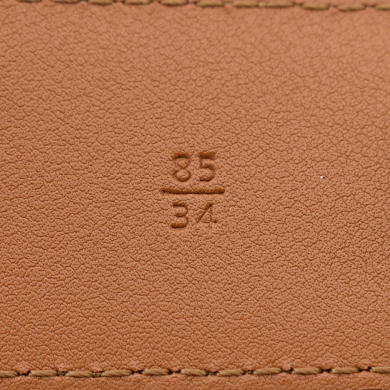 FENDI FF Leather Waist Belt Tan Size 85/34