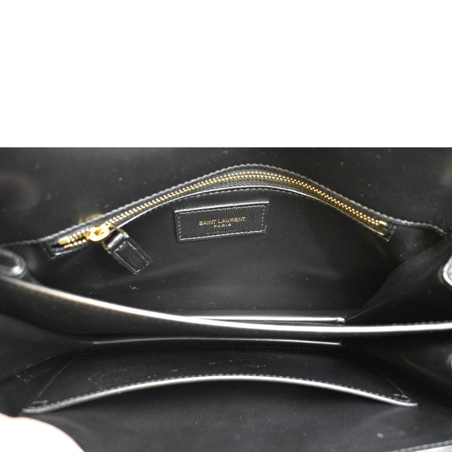 YVES SAINT LAURENT Le Maillon Smooth Leather Shoulder Bag Black