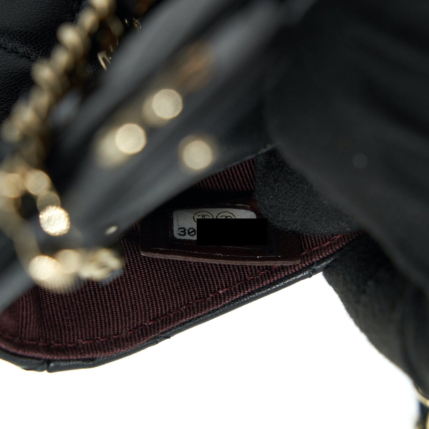 Chanel Flap Card Holder Belt Bag With Chain Lambskin Black L