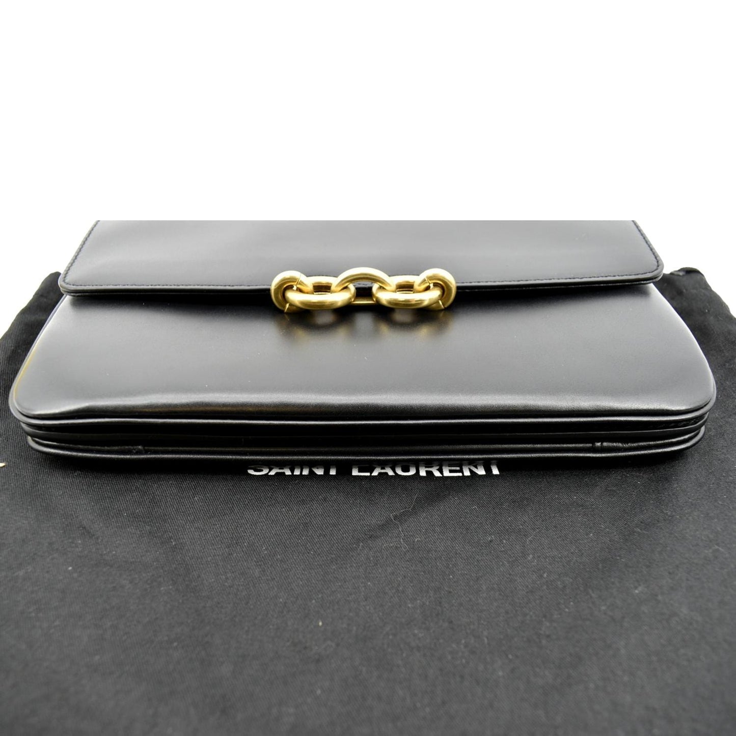 YVES SAINT LAURENT Le Maillon Smooth Leather Shoulder Bag Black