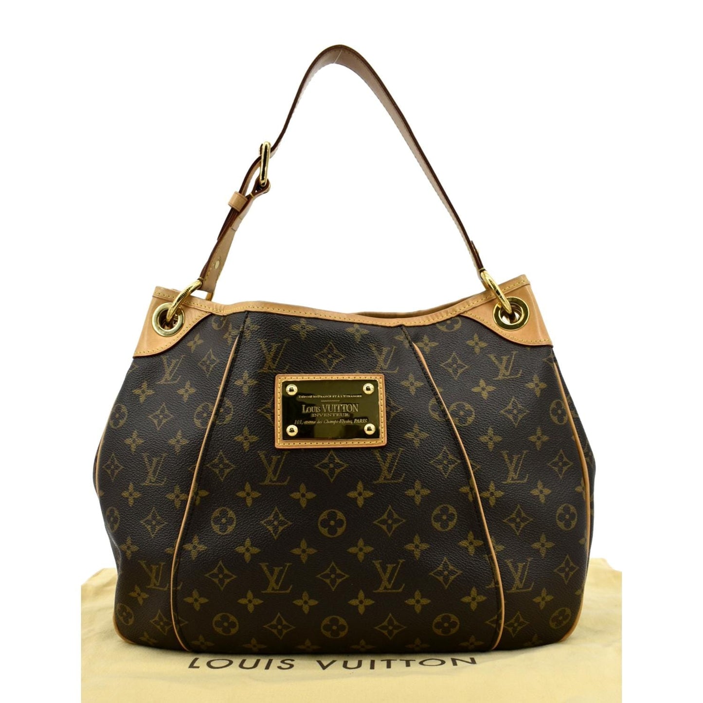 LOUIS VUITTON Galliera PM Monogram Canvas Hobo Shoulder Bag Brown