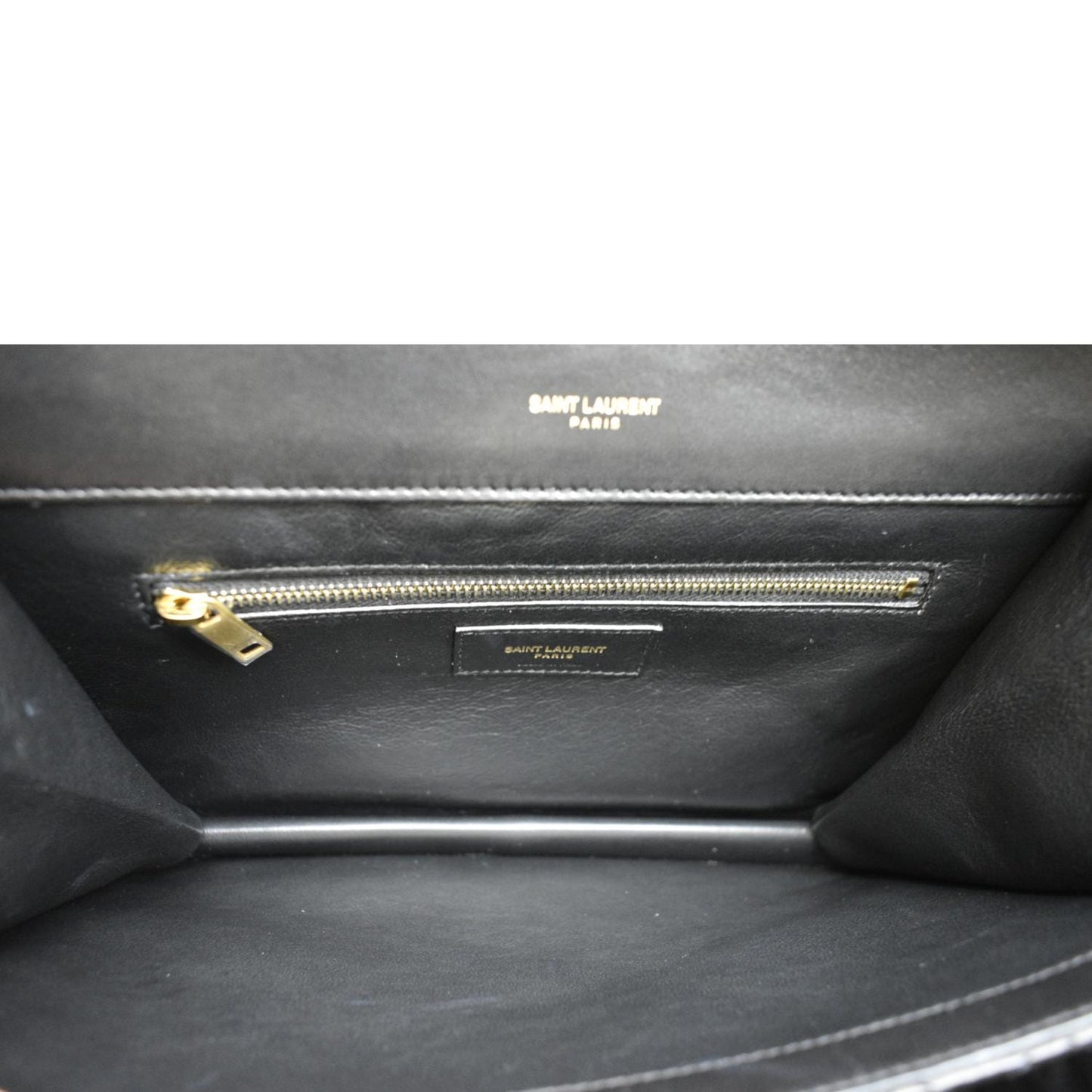 YVES SAINT LAURENT Gaby Quilted Lambskin Leather Shoulder Bag Black