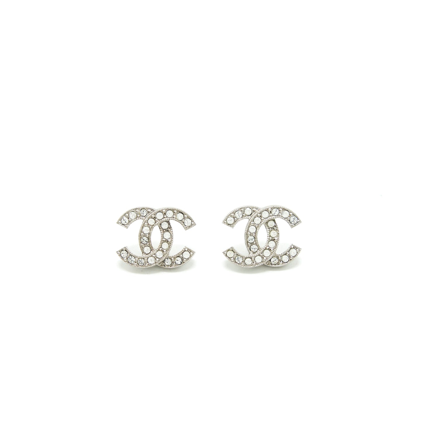 Chanel CC Logo Crystals Earrings
