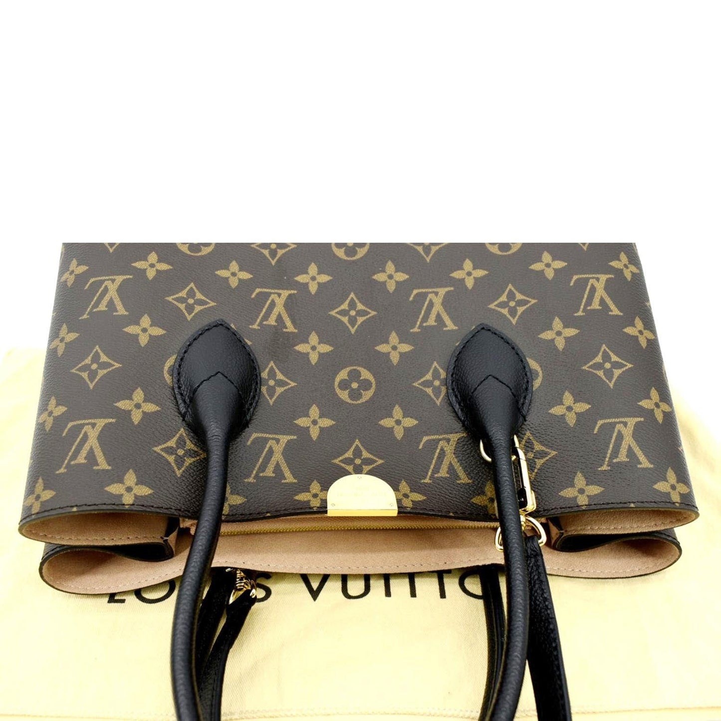 LOUIS VUITTON Flandrin Monogram Canvas Tote Shoulder Bag Brown