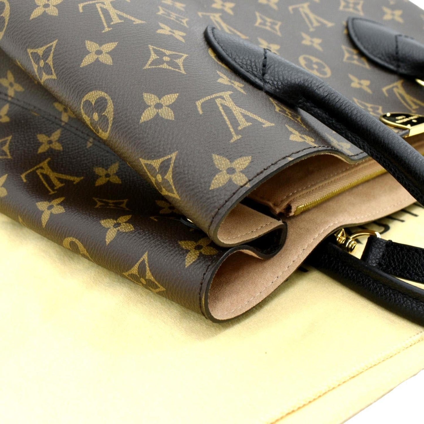 LOUIS VUITTON Flandrin Monogram Canvas Tote Shoulder Bag Brown
