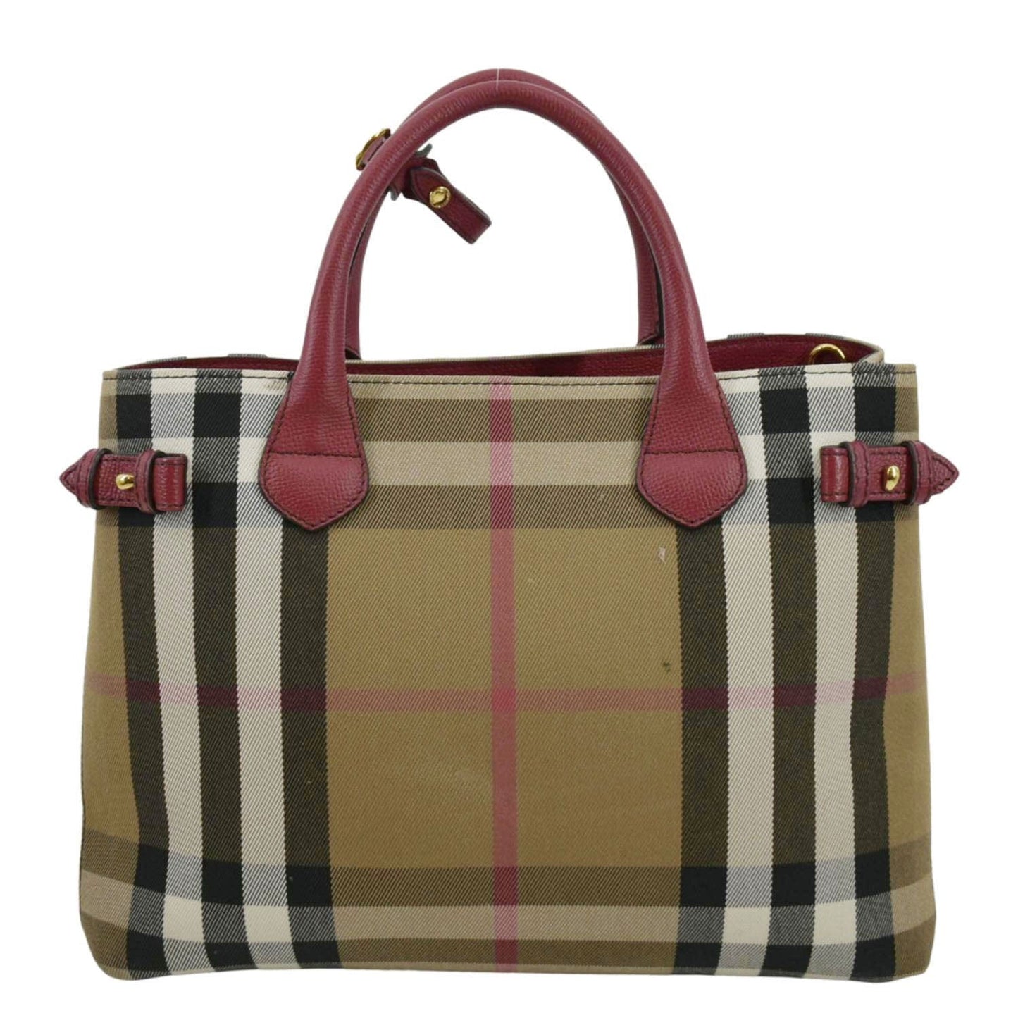BURBERRY Banner Vintage Small Canvas Satchel Bag Limestone