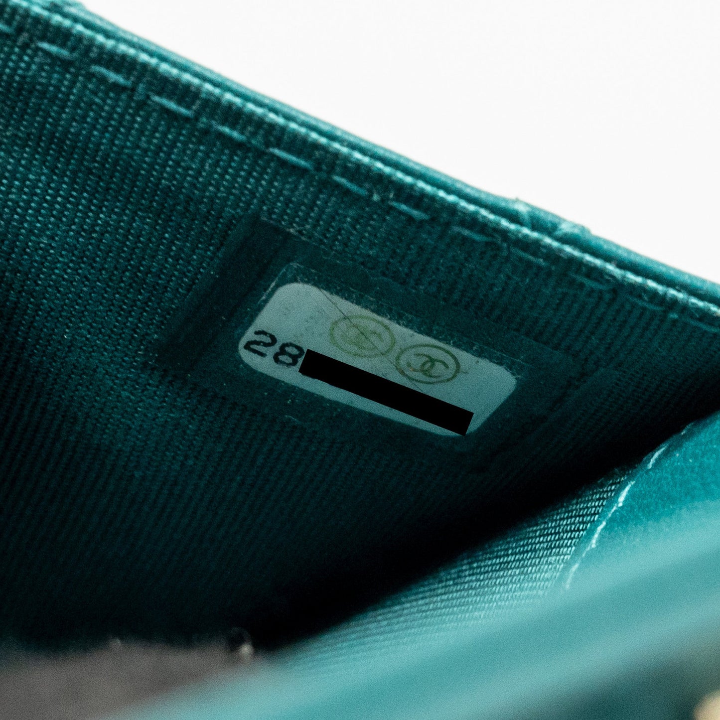 Chanel Boy Flap Card Holder Lambskin Green L