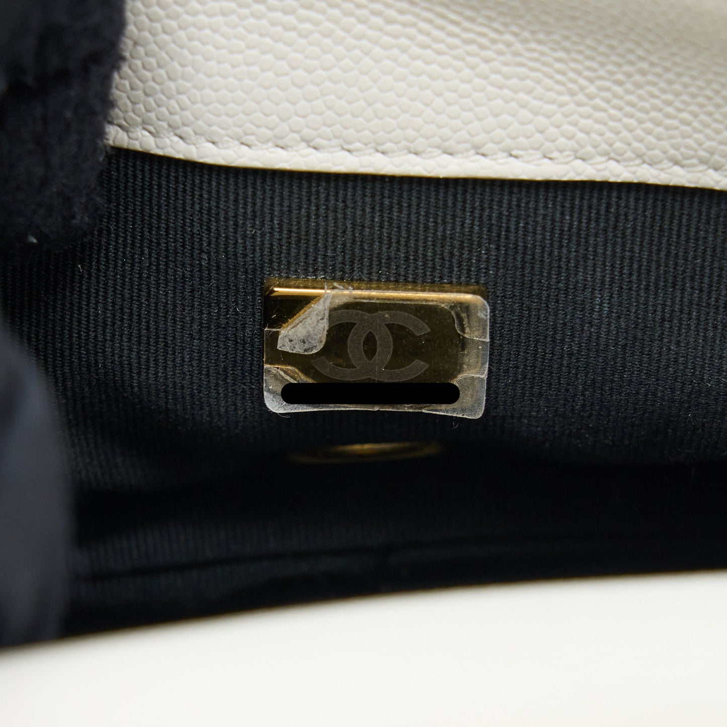 Chanel 22A Mini Square Flap Bag Caviar White Brushed (Microchip)