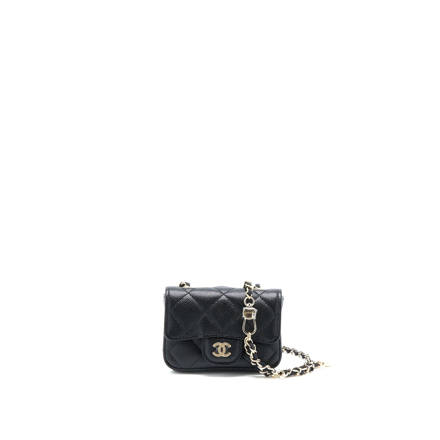 Chanel Flap Cardholder Belt Bag Caviar Black L