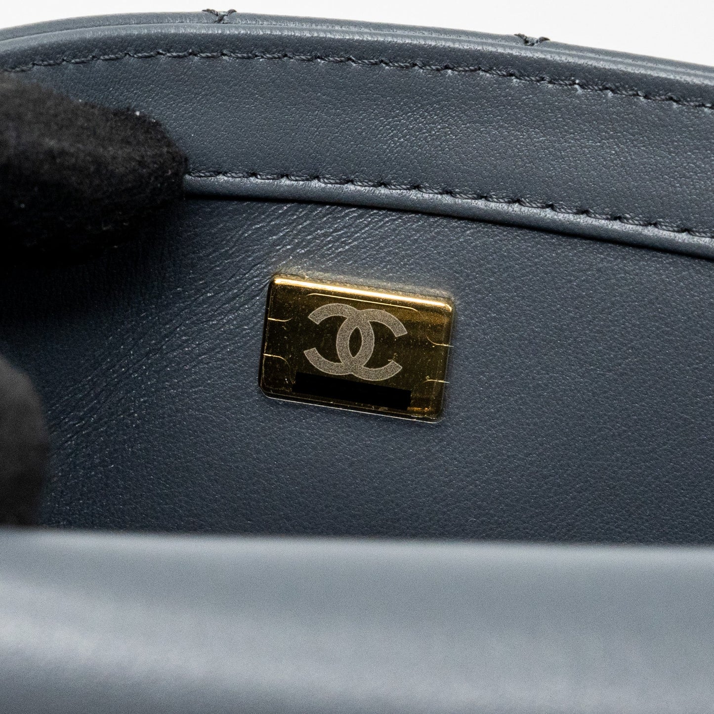 Chanel pearl crush mini rectangular flap bag Lambskin dark grey (microchip)