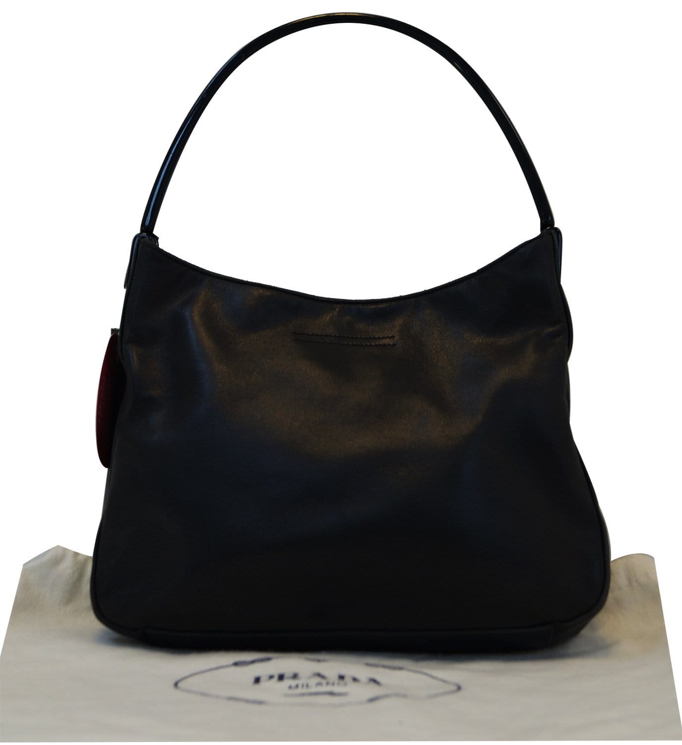 PRADA Milano Black Leather Hobo Shoulder Bag