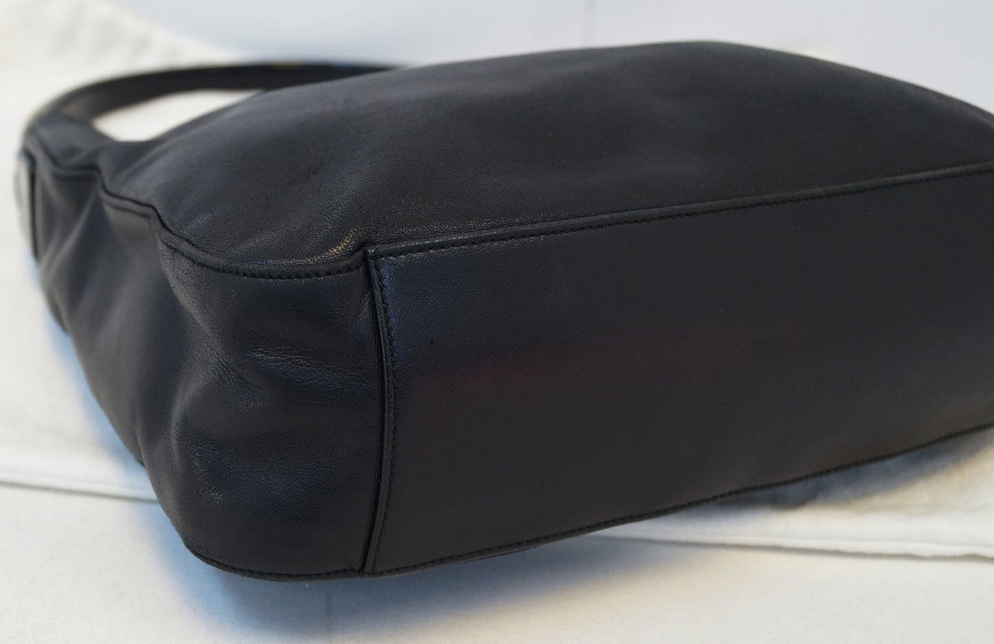 PRADA Milano Black Leather Hobo Shoulder Bag