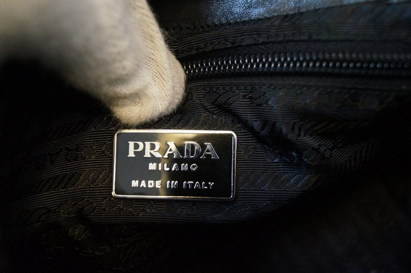 PRADA Milano Black Leather Hobo Shoulder Bag