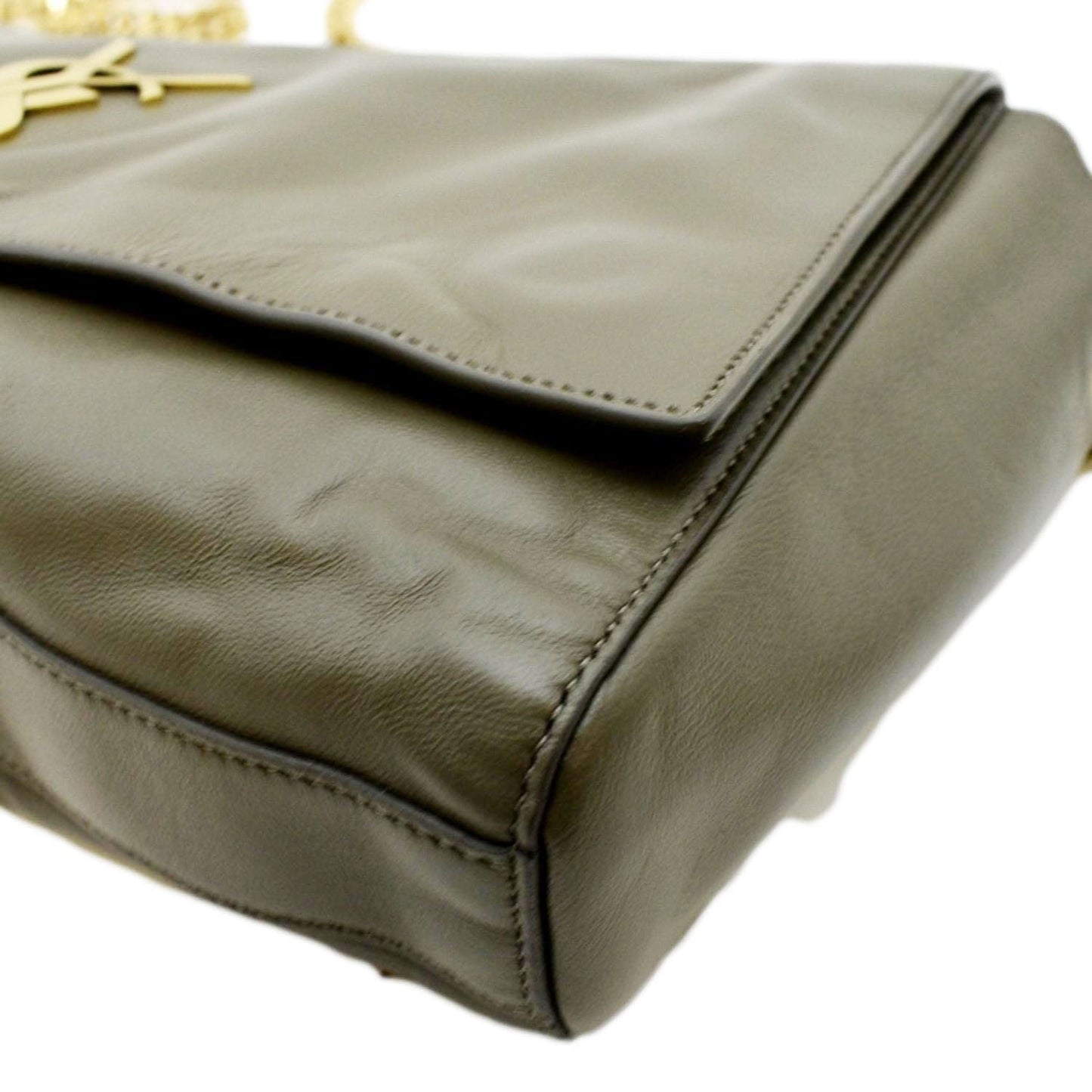 YVES SAINT LAURENT Kate Reversible Leather Crossbody Bag Green