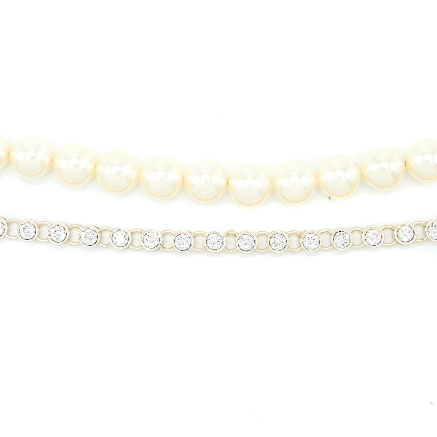 Chanel CC Logo Bracelet Pearl/Crystal Light Gold Tone