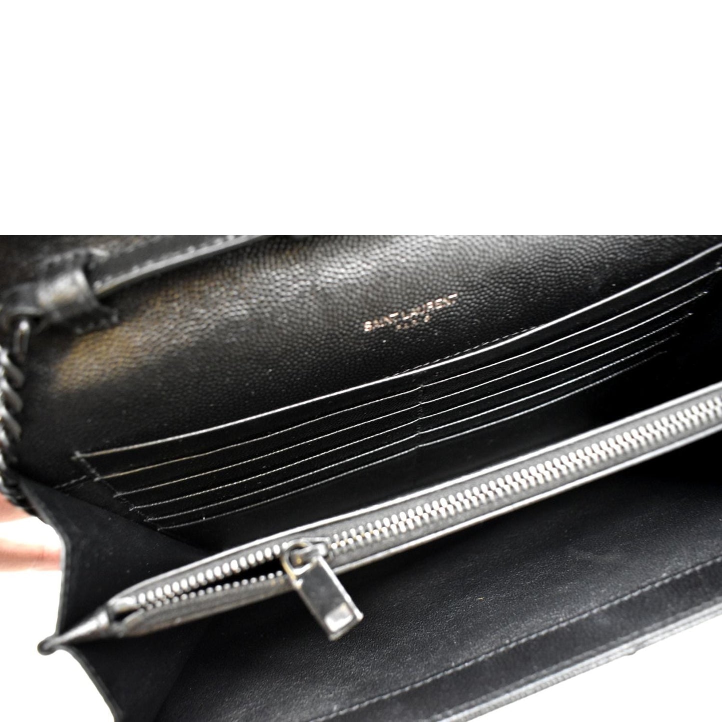 YVES SAINT LAURENT Cassandre Matelasse Chain Wallet Crossbody Bag Black