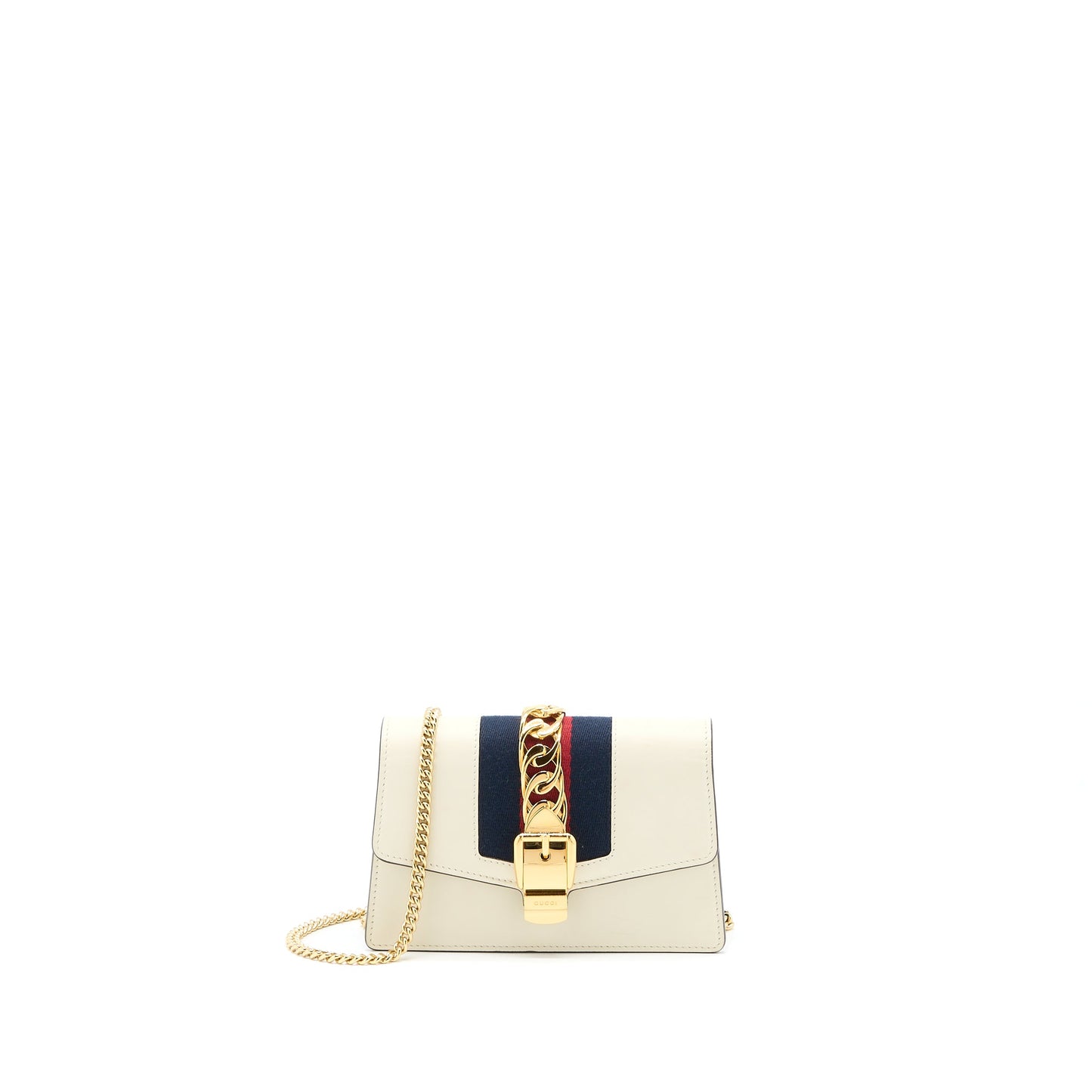 Gucci Sylvie Mini Chain Bag Calfskin White