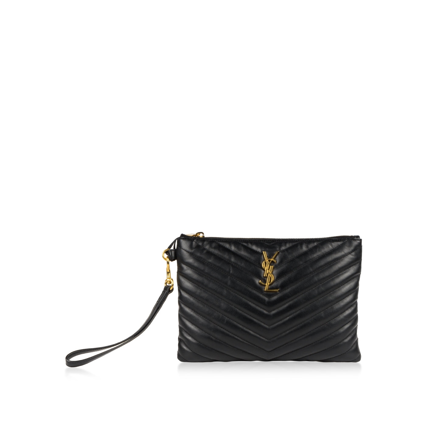 Saint Laurent Chevron Stitched Pouch
