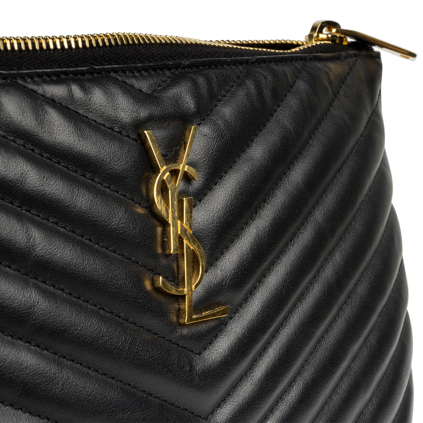 Saint Laurent Chevron Stitched Pouch