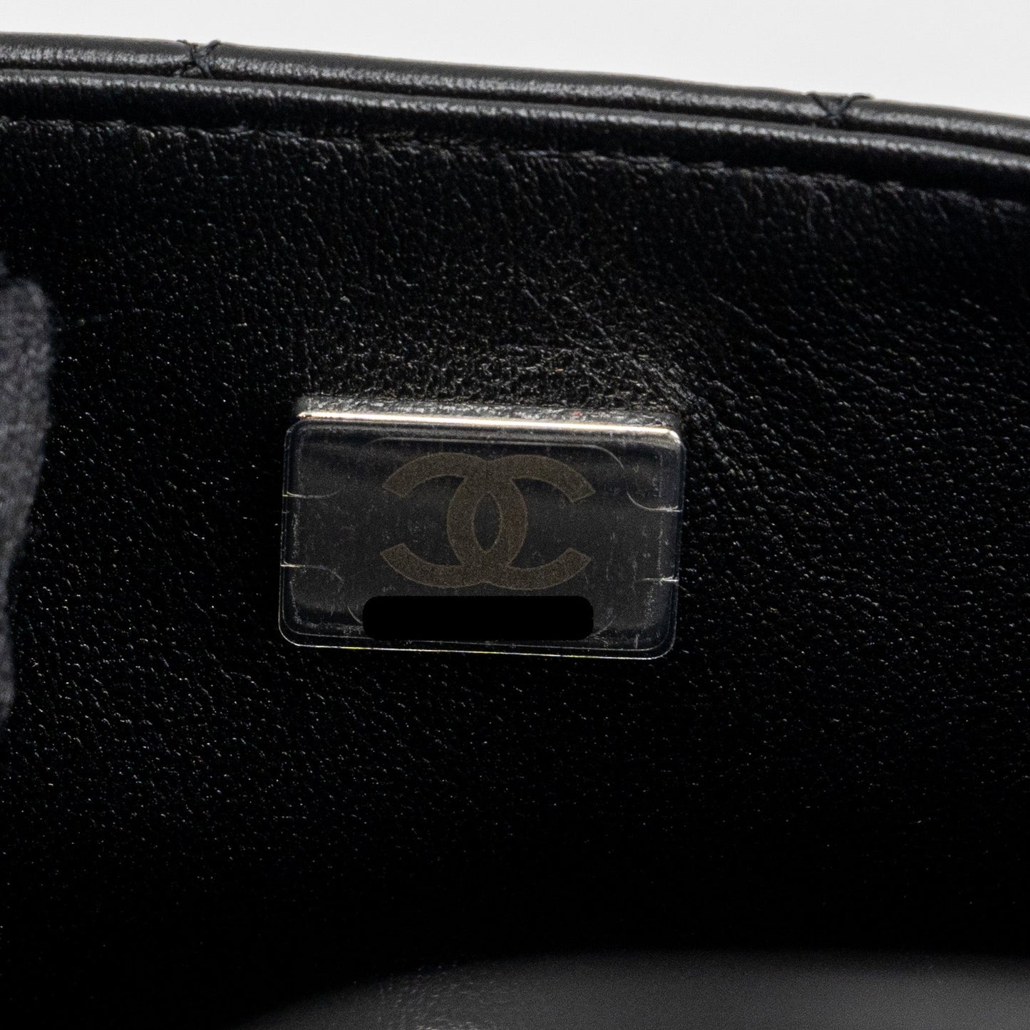 Chanel mini rectangular flap bag lambskin black (microchip)