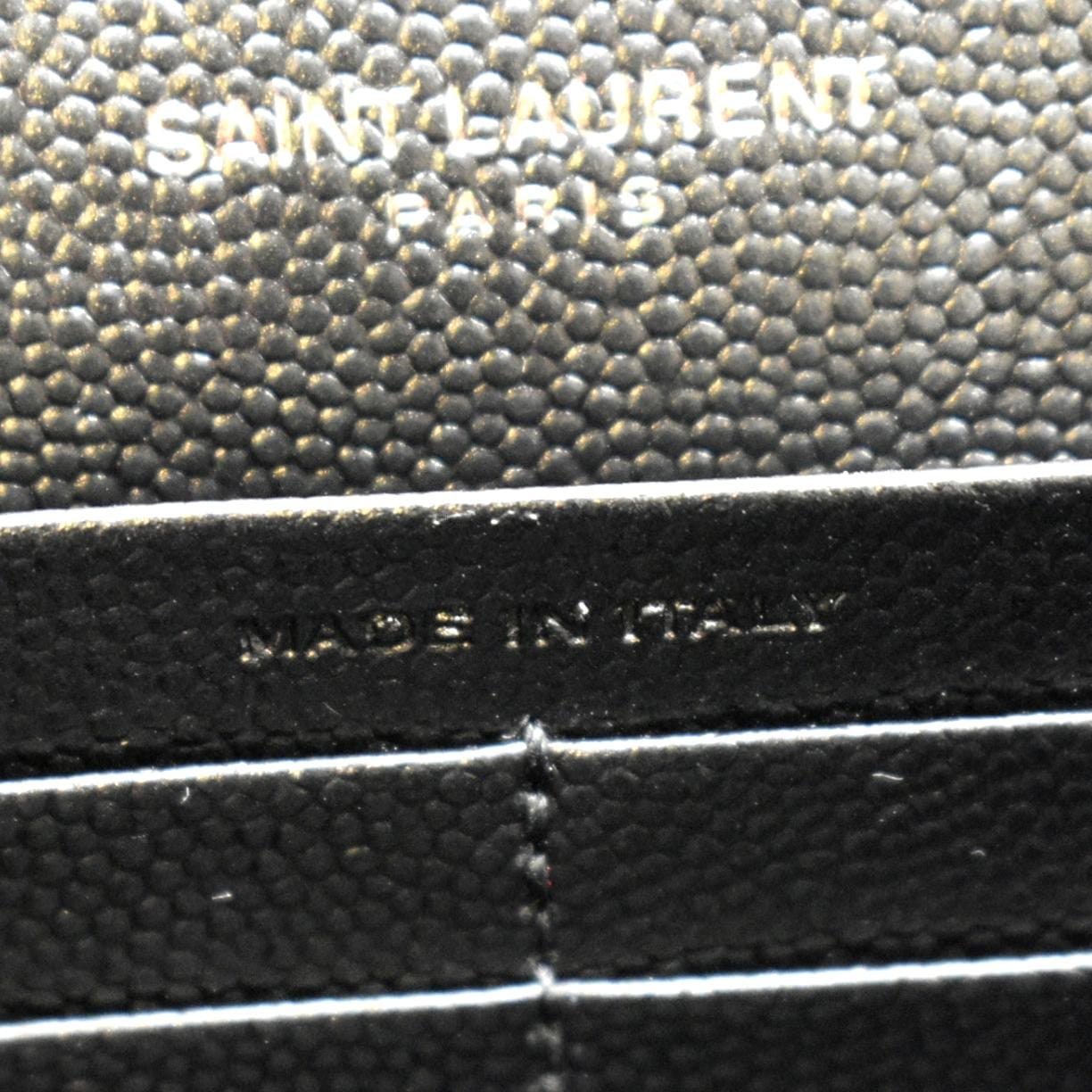 YVES SAINT LAURENT Cassandre Matelasse Chain Wallet Crossbody Bag Black