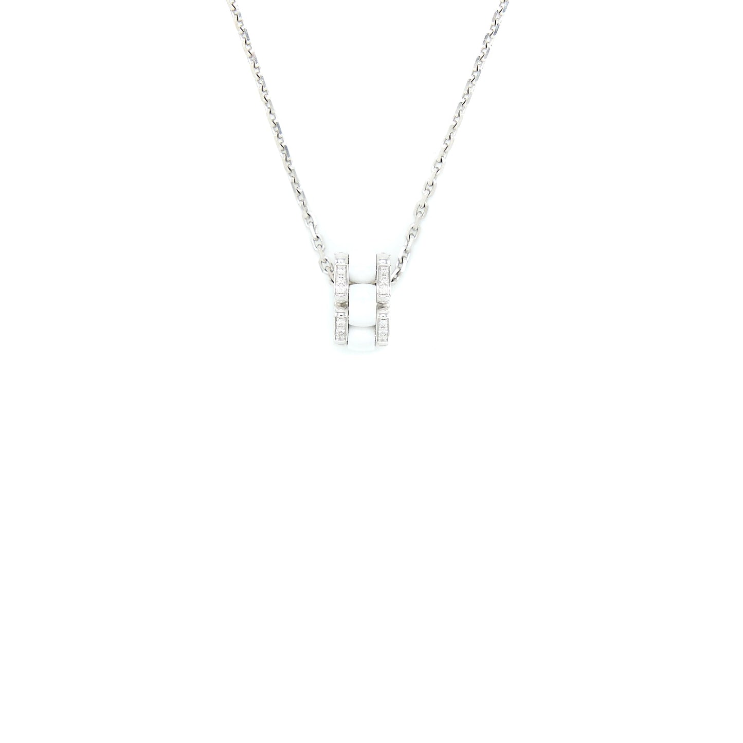 Chanel Ultra Necklace 18K White Gold with Diamonds / White Ceramic