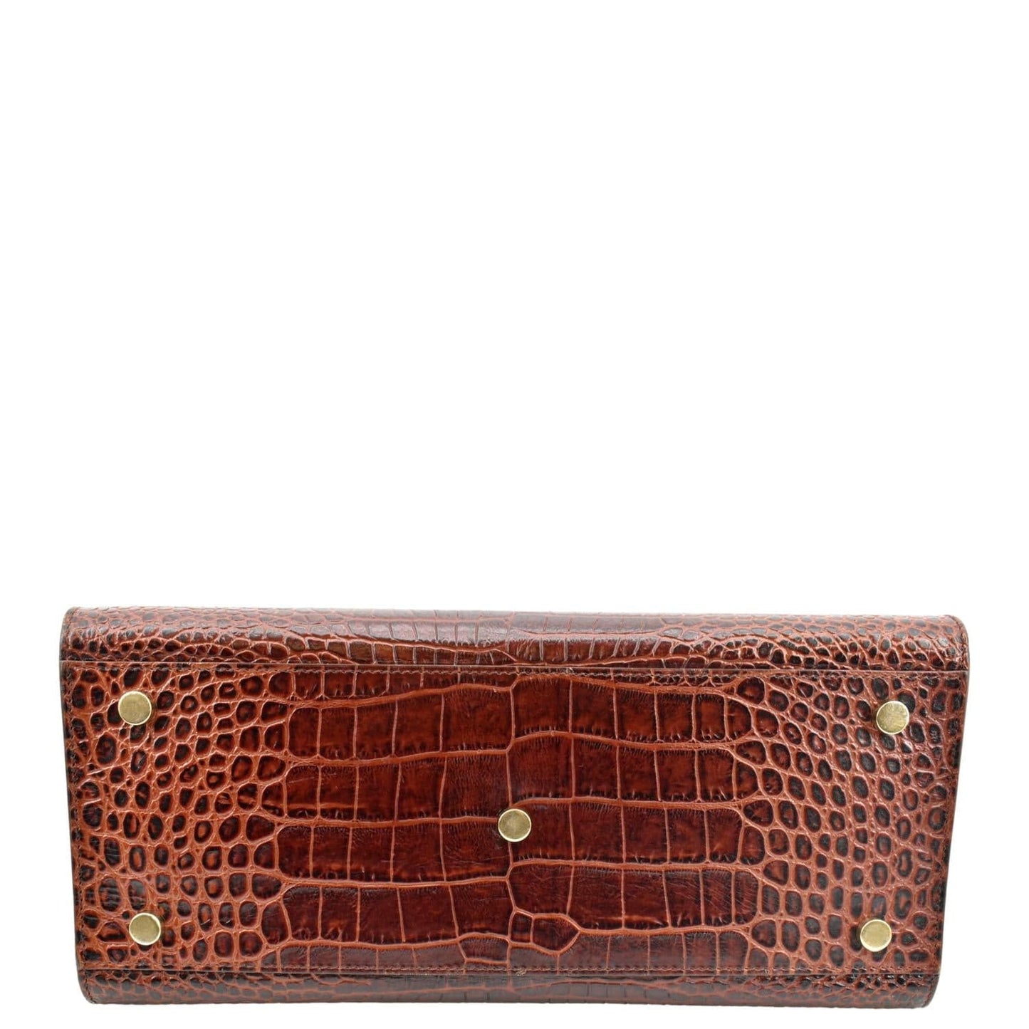 YVES SAINT LAURENT Sac de Jour Embossed Leather Satchel Bag Chocolate Brown