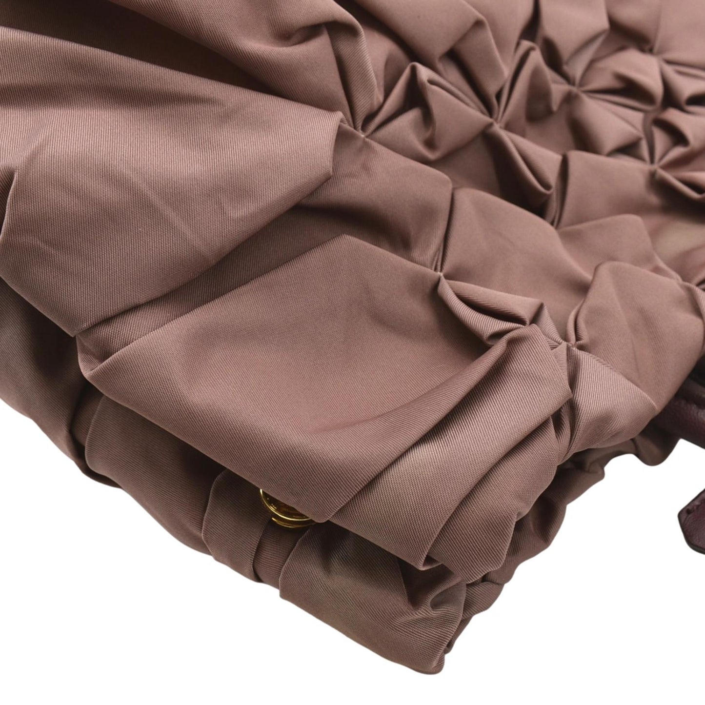 PRADA Tessuto Origami Pleated Ruffled Nylon Tote Bag Antico