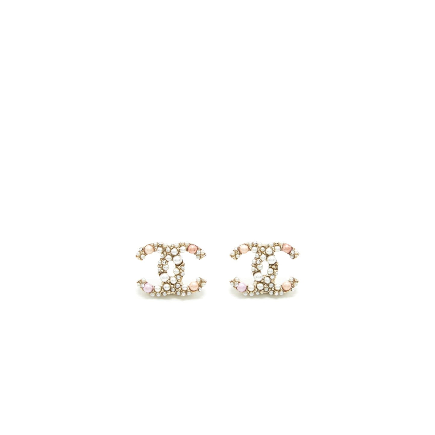 Chanel CC Pearl Earrings With Multicoloured Pearls L