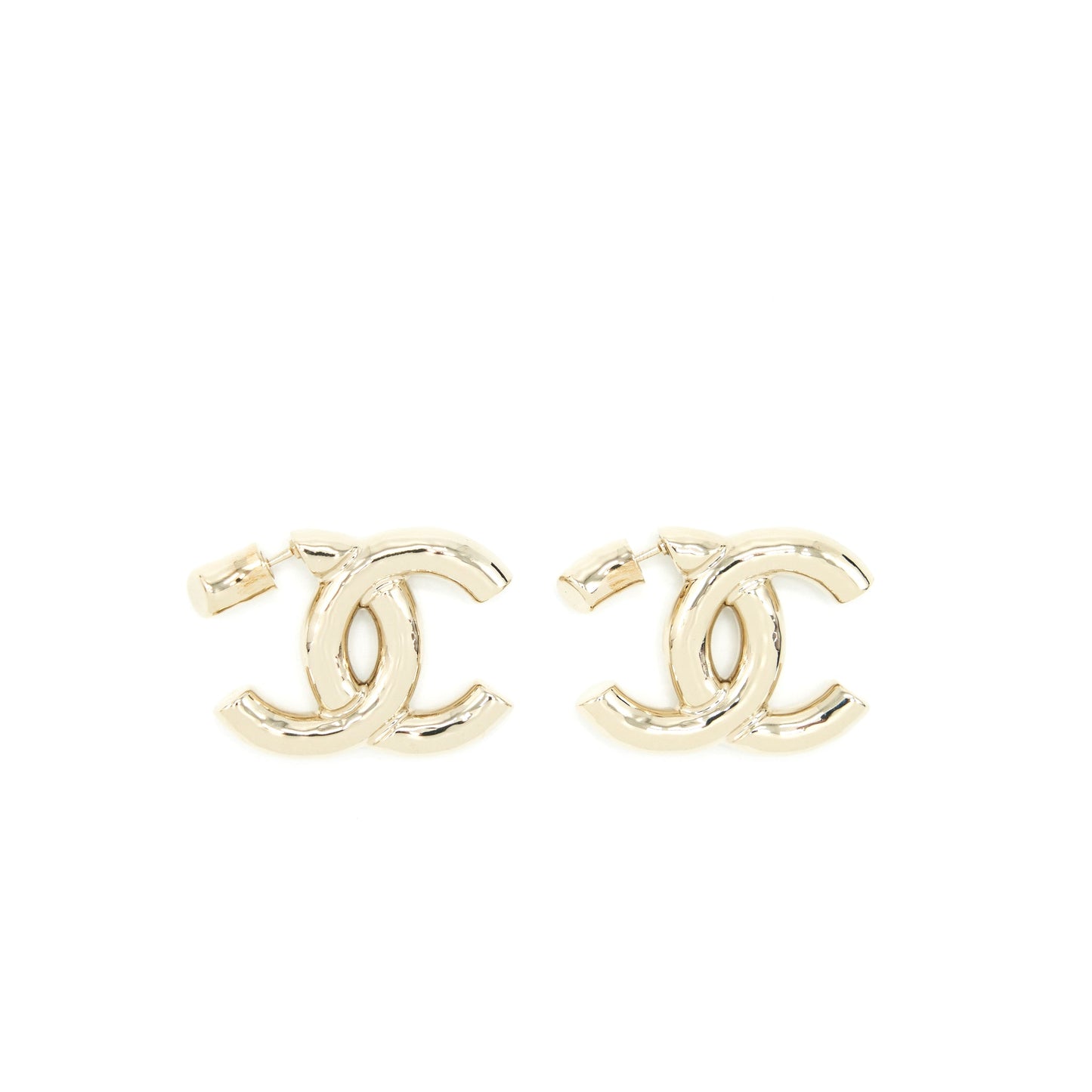 Chanel 22P Giant CC Logo Earrings L