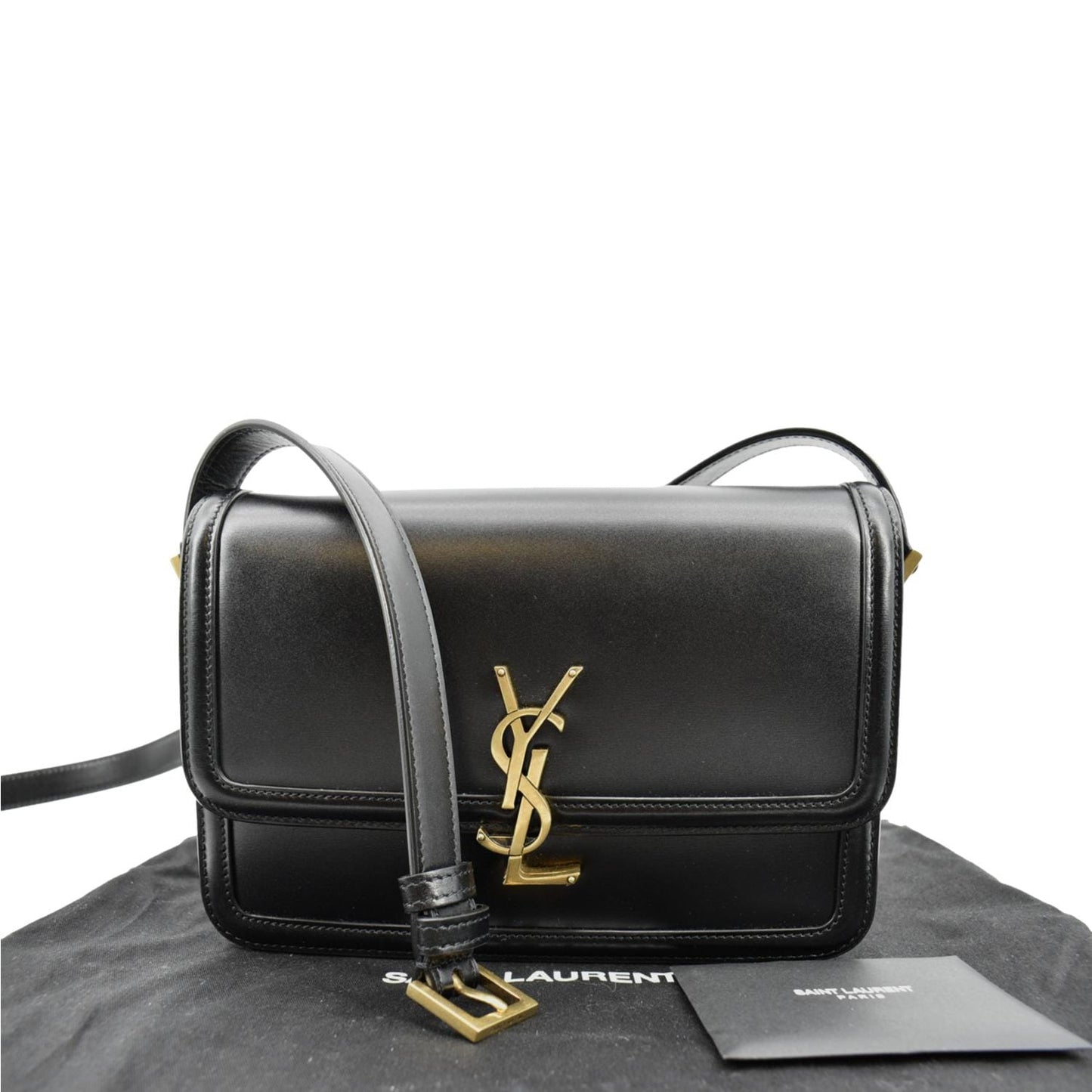 YVES SAINT LAURENT Solferino Medium Leather Shoulder Bag Black