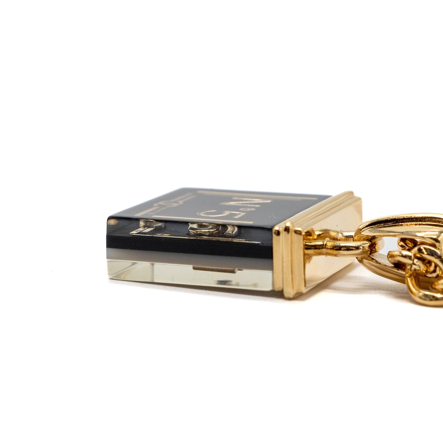 Chanel No.5 chain bracelet black / white