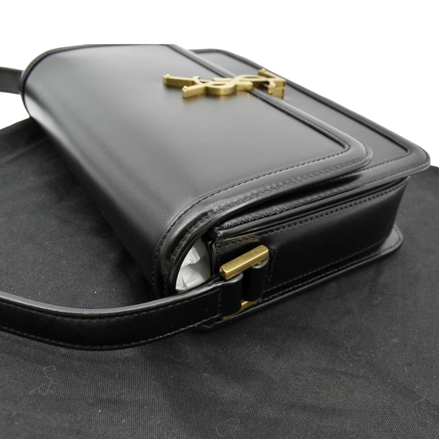 YVES SAINT LAURENT Solferino Medium Leather Shoulder Bag Black